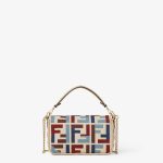 FENDI Baguette® Mini Canvas bag with multicolor FF embroidery - Image 7